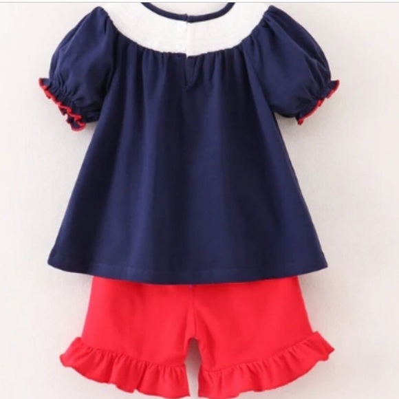 Toddler Back to School Apple Smocked Set - Picture 5 of 6